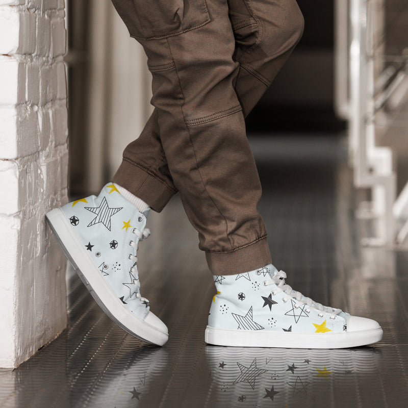 Star Doodle High Top #94 - Opposite Side | HA!LO Canvas Sneakers