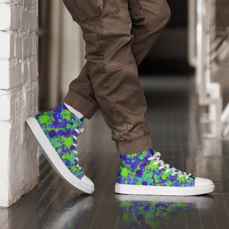Paint Splatter High Top #122 - Opposite Side | HA!LO Canvas Sneakers
