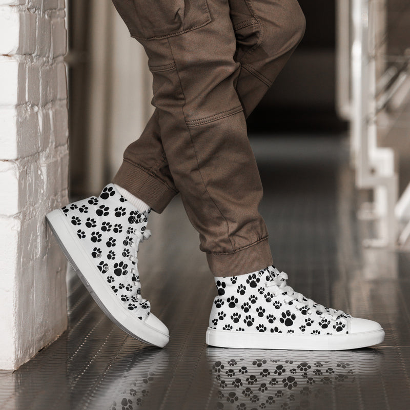 Paw Print High Top #133 - Opposite Side | HA!LO Canvas Sneakers