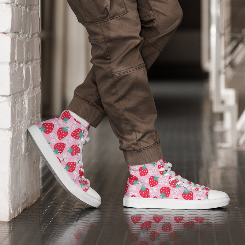Strawberry High Top #136 - Opposite Side | HA!LO Canvas Sneakers