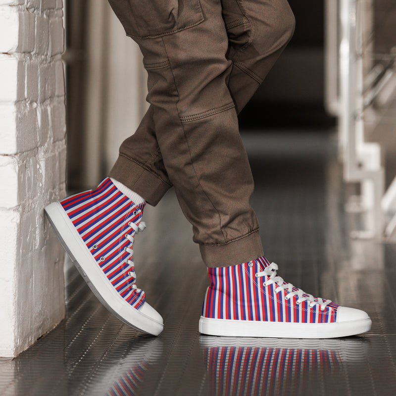 Patriotic Stripe High Top #154 - Opposite Side | HA!LO Canvas Sneakers
