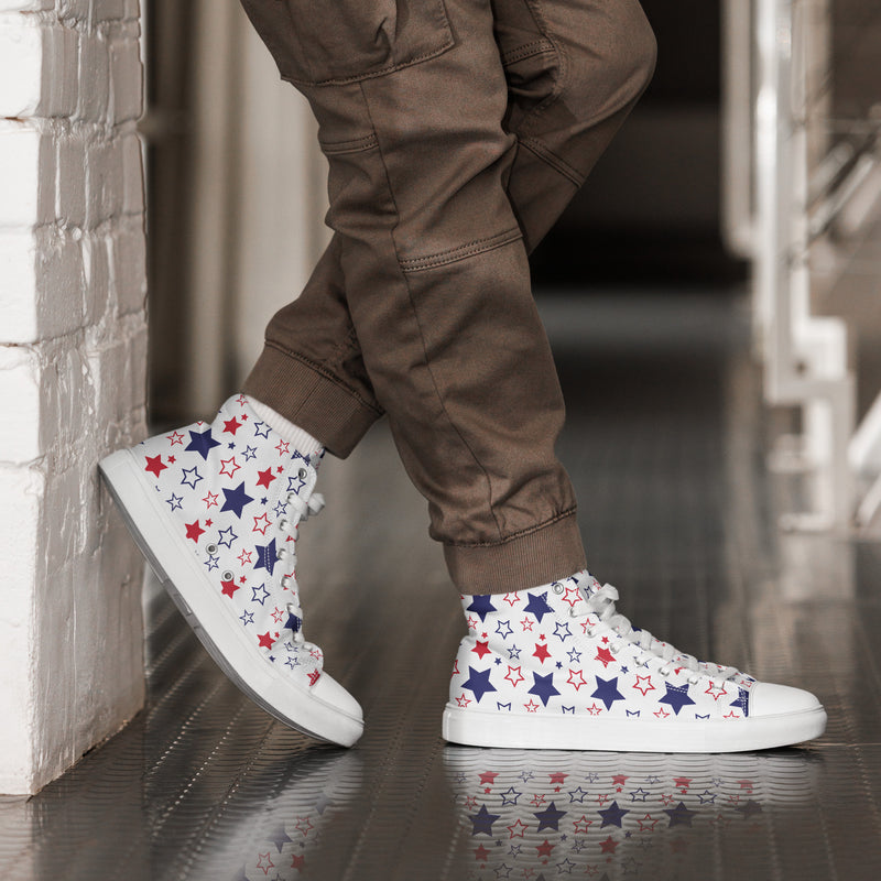 Patriotic Stars High Top #155 - Opposite Side | HA!LO Canvas Sneakers