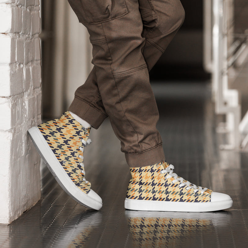Mustache Gold High Top #164 - Opposite Side | HA!LO Canvas Sneakers