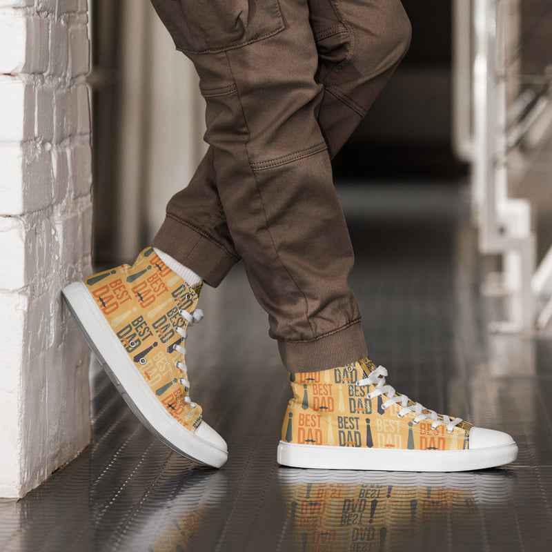 Best Dad Gold High Top #165 - Opposite Side | HA!LO Canvas Sneakers