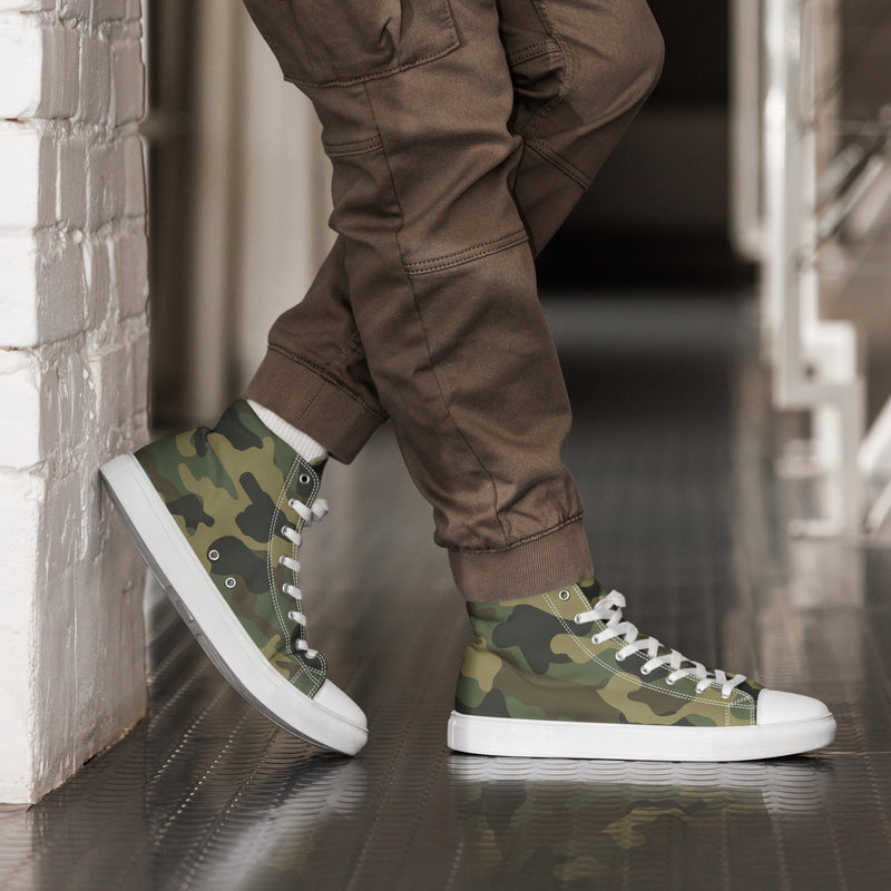 Green Camo High Top #177 - Opposite Side | HA!LO Canvas Sneakers