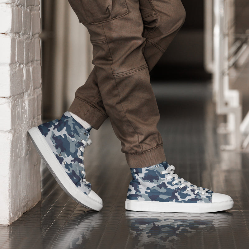 Navy Camo High Top #179 - Opposite Side | HA!LO Canvas Sneakers