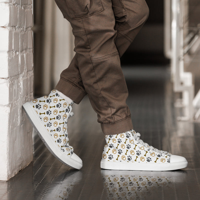 Paw Print Mix High Top #212 - Opposite Side | HA!LO Canvas Sneakers