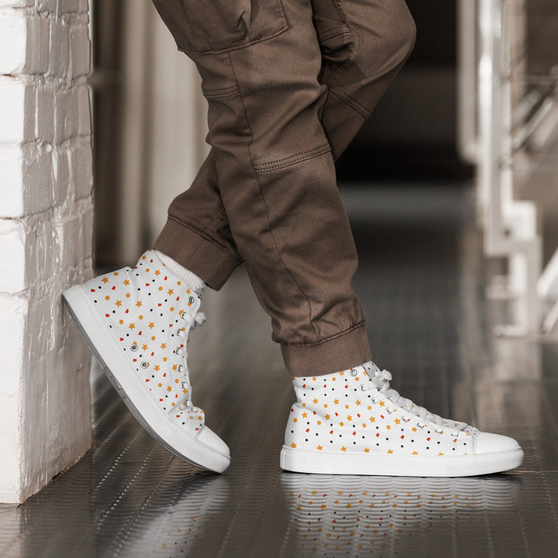 Confetti Dot High Top #219 - Opposite Side | HA!LO Canvas Sneakers