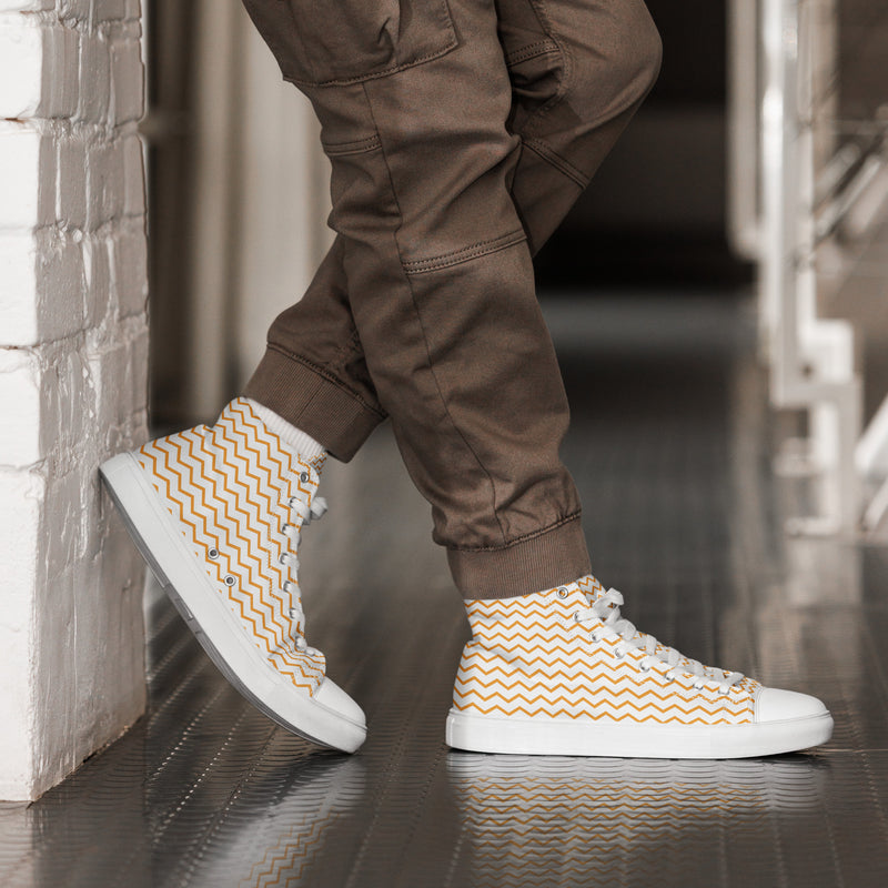 Gold Chevron High Top #224 - Opposite Side | HA!LO Canvas Sneakers