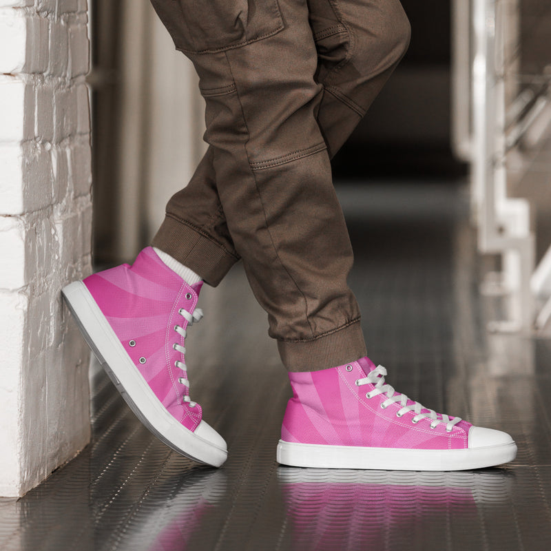 Pink Plaid High Top #274 - Opposite Side | HA!LO Canvas Sneakers