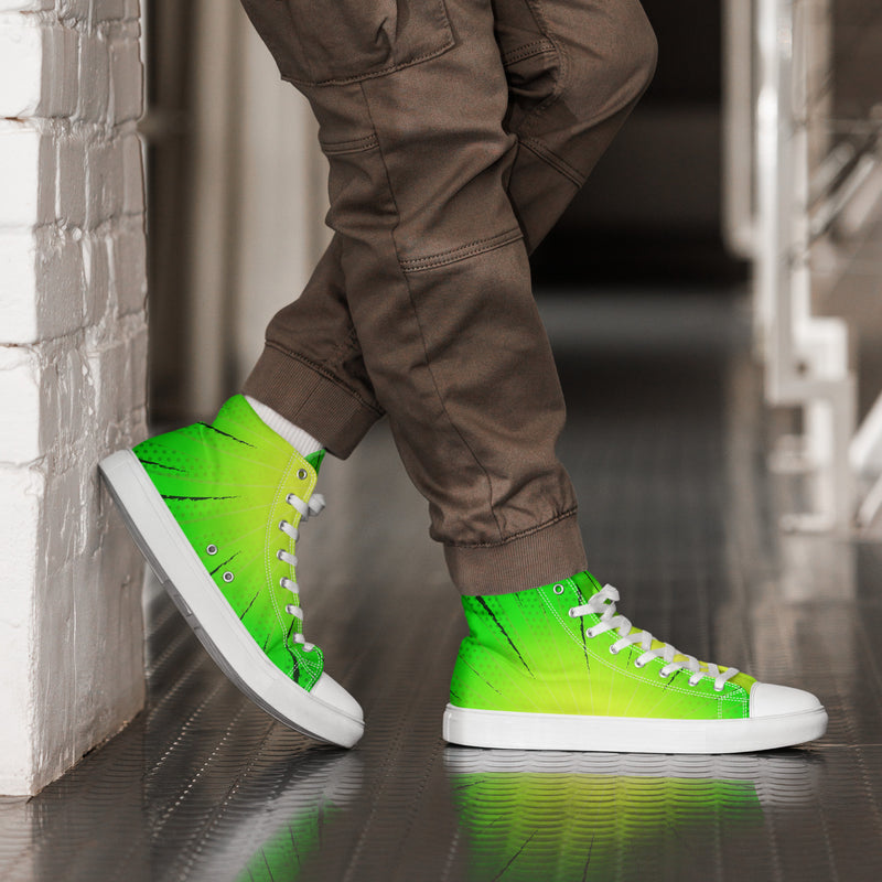 Lime Gradient High Top #277 - Opposite Side | HA!LO Canvas Sneakers