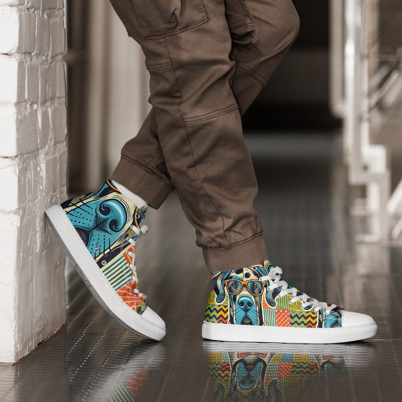 Hipster Hound High Top #287 - Opposite Side | HA!LO Canvas Sneakers