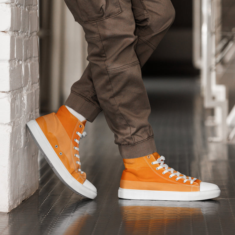 Tangerine High Top #308 - Opposite Side | HA!LO Canvas Sneakers