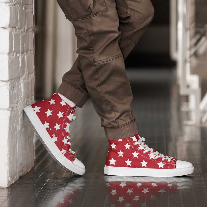 Red Star High Top #347 - Opposite Side | HA!LO Canvas Sneakers