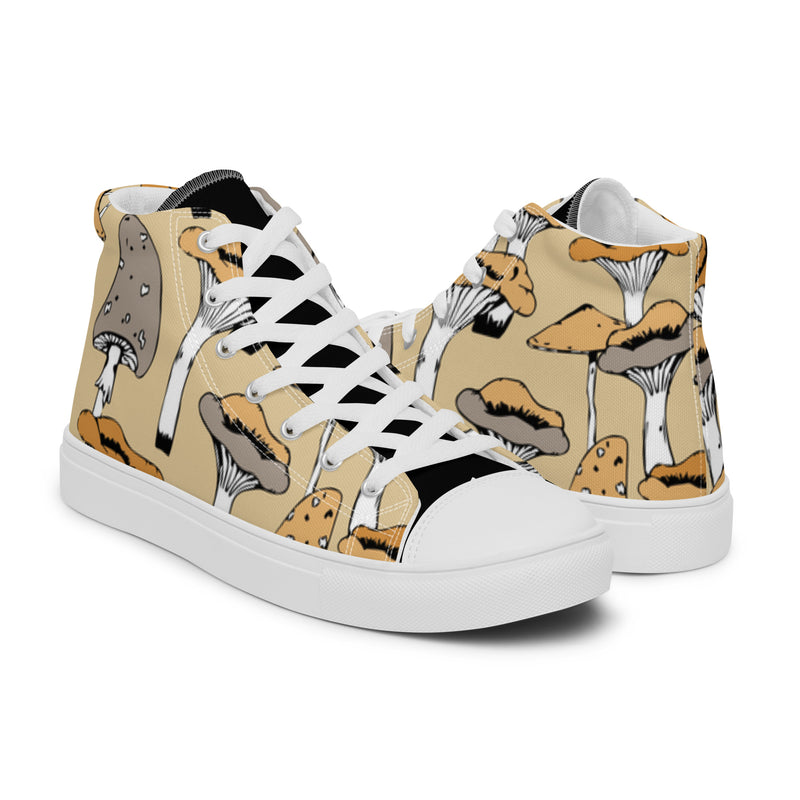 Mushroom Cream High Top #8 - Top Down View | HA!LO Canvas Sneakers