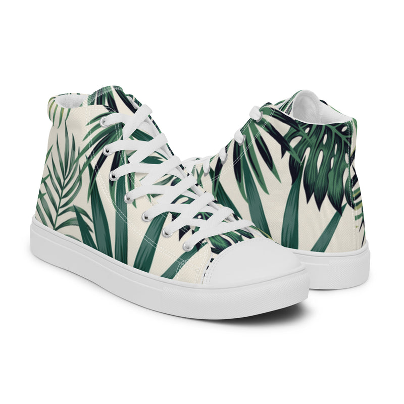 Palm Leaf High Top #12 - Top Down View | HA!LO Canvas Sneakers