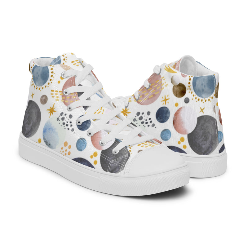 Cosmic Cream High Top #25 - Top Down View | HA!LO Canvas Sneakers