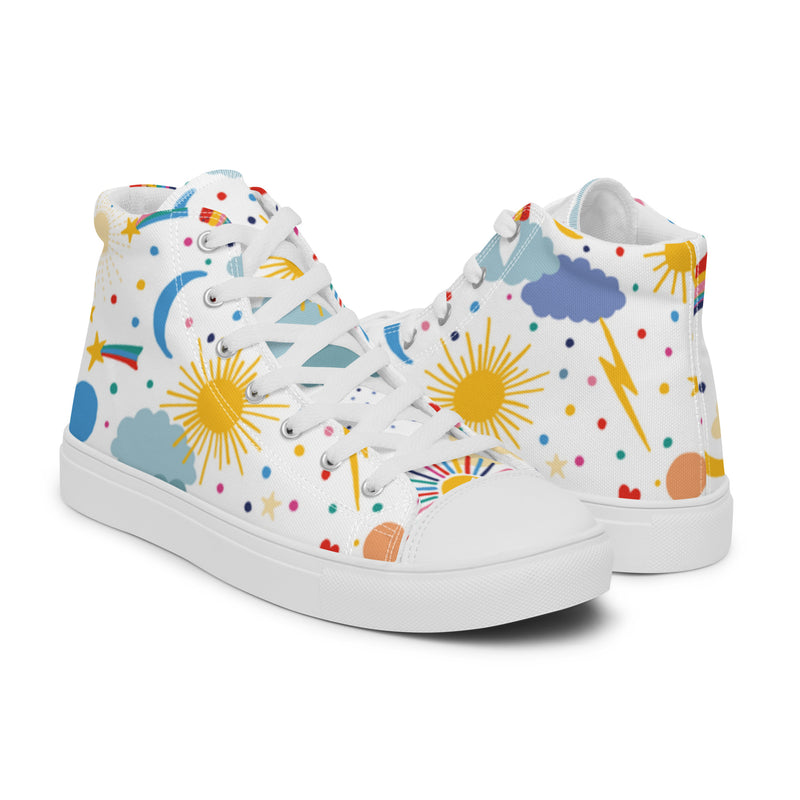 Celestial Mix High Top #34 - Top Down View | HA!LO Canvas Sneakers