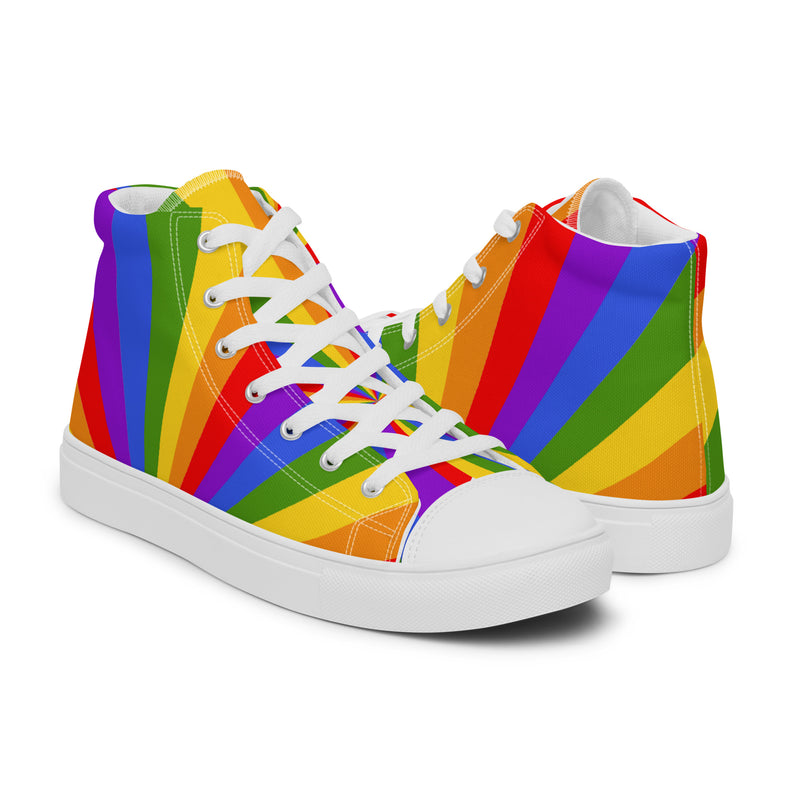 Rainbow Pride High Top #38 - Top Down View | HA!LO Canvas Sneakers