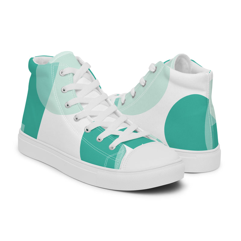 Mint Abstract High Top #42 - Top Down View | HA!LO Canvas Sneakers