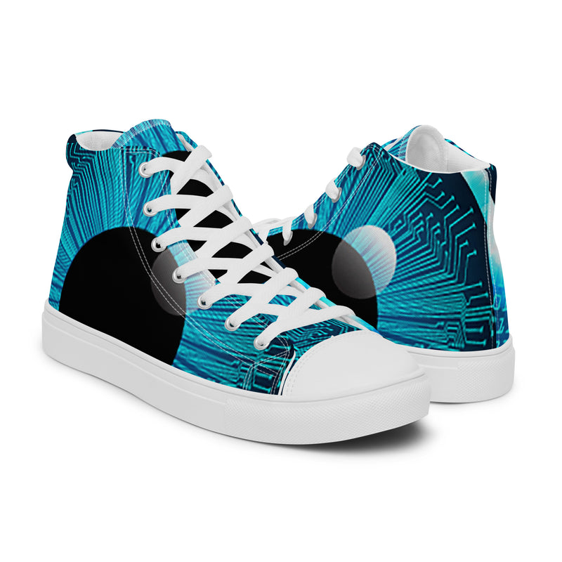 Ocean Wave High Top #44 - Top Down View | HA!LO Canvas Sneakers