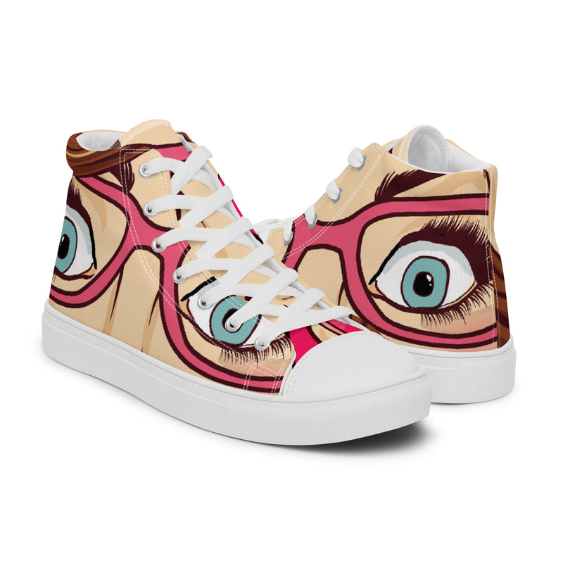 Owl Glasses High Top #46 - Top Down View | HA!LO Canvas Sneakers