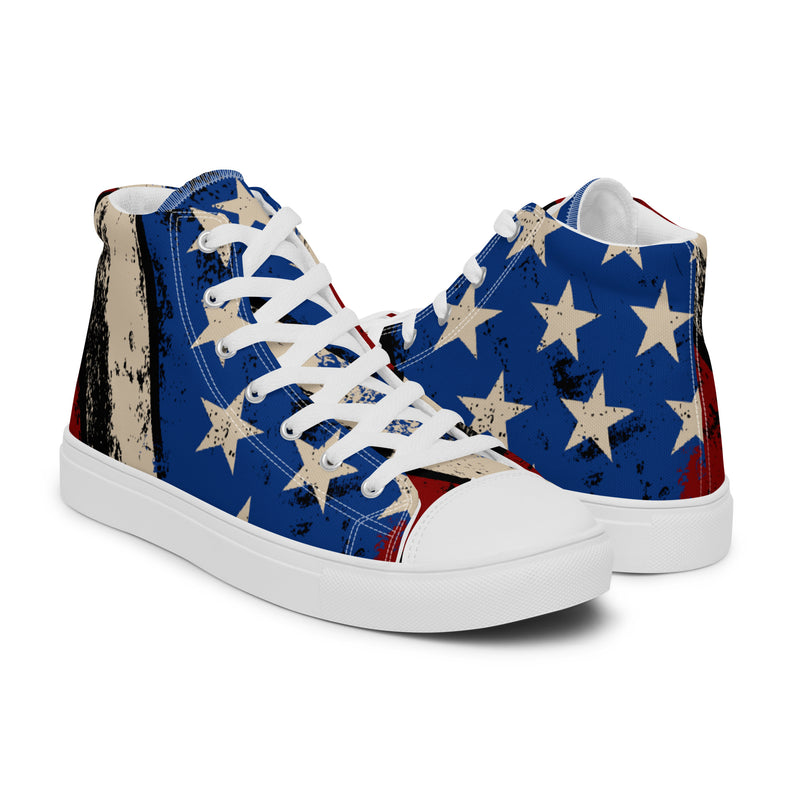 American Flag High Top #47 - Top Down View | HA!LO Canvas Sneakers