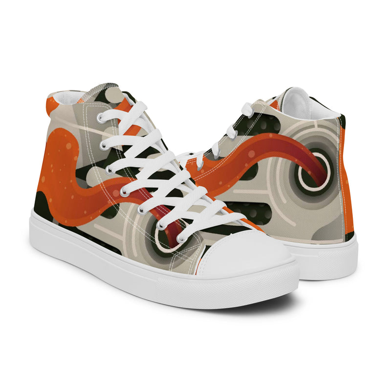 Abstract Camo High Top #66 - Top Down View | HA!LO Canvas Sneakers