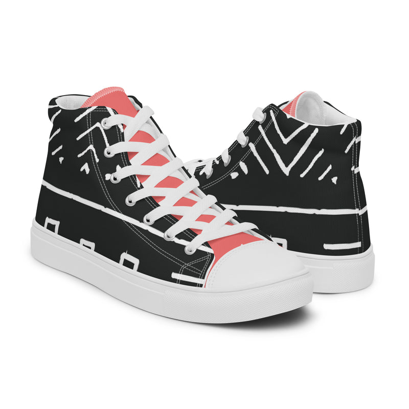 Bold Geo High Top #70 - Top Down View | HA!LO Canvas Sneakers