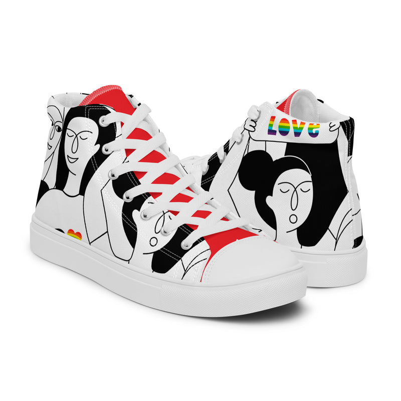 Line Art Face High Top #87 - Top Down View | HA!LO Canvas Sneakers