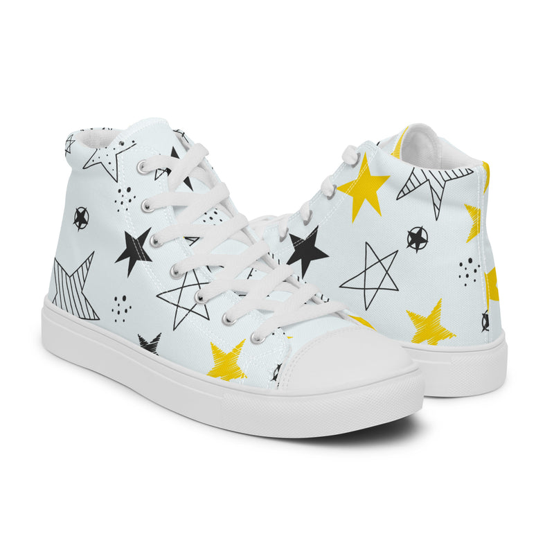 Star Doodle High Top #94 - Top Down View | HA!LO Canvas Sneakers