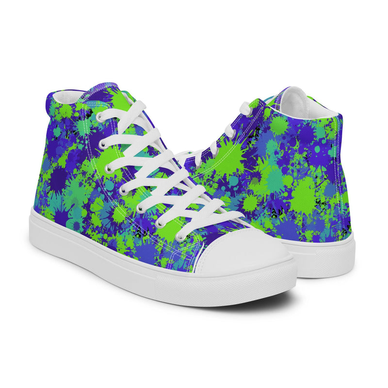 Paint Splatter High Top #122 - Top Down View | HA!LO Canvas Sneakers
