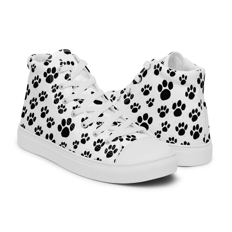 Paw Print High Top #133 - Top Down View | HA!LO Canvas Sneakers