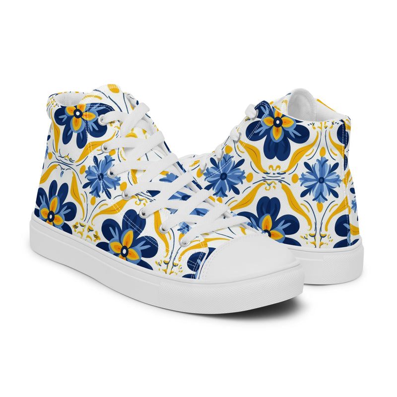 Folk Floral High Top #134 - Opposite Side | HA!LO Canvas Sneakers