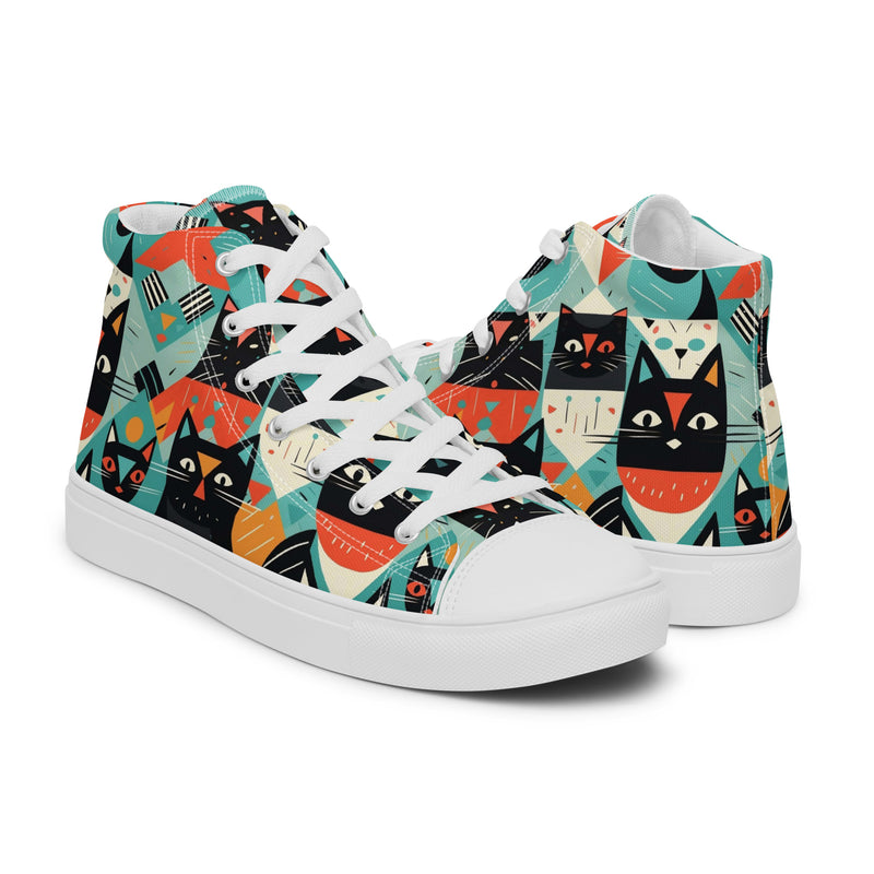 Cat Planter High Top #140 - Top Down View | HA!LO Canvas Sneakers