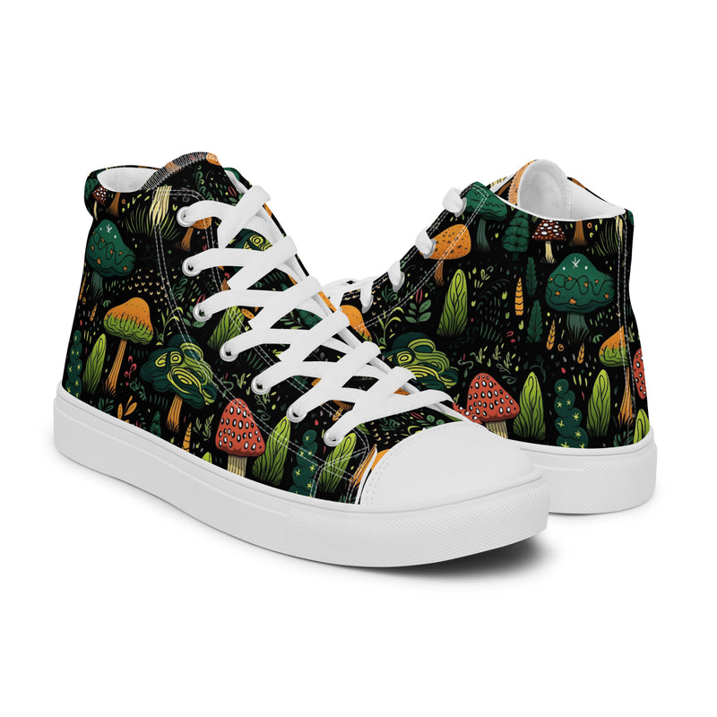 Forest Mushroom High Top #143 - Top Down View | HA!LO Canvas Sneakers
