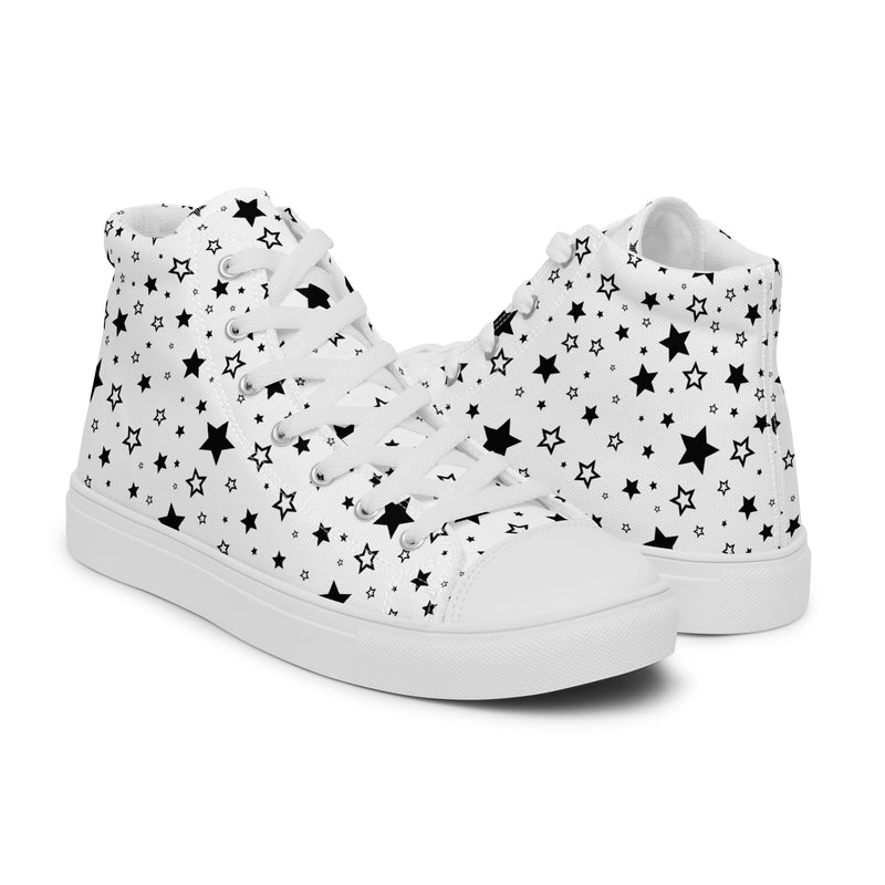 Star Scatter High Top #148 - Top Down View | HA!LO Canvas Sneakers