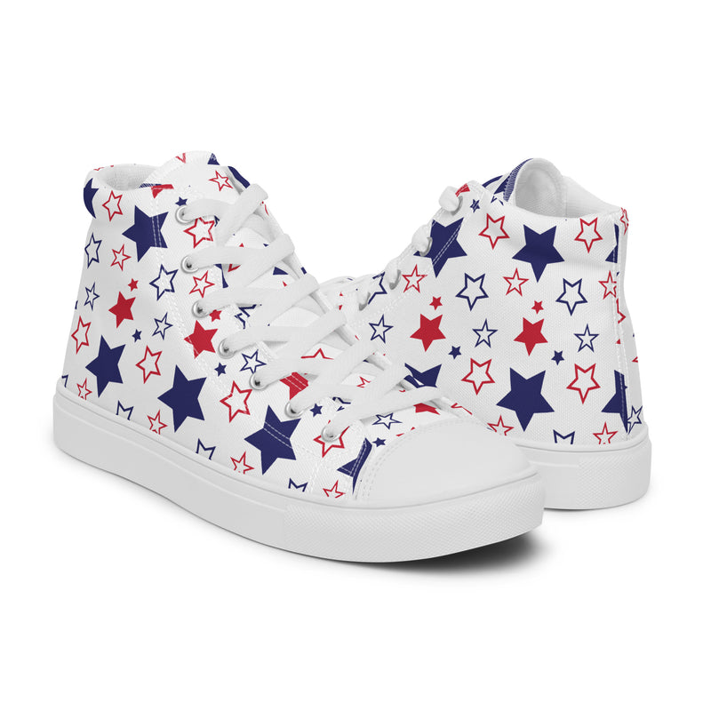 Patriotic Stars High Top #155 - Top Down View | HA!LO Canvas Sneakers