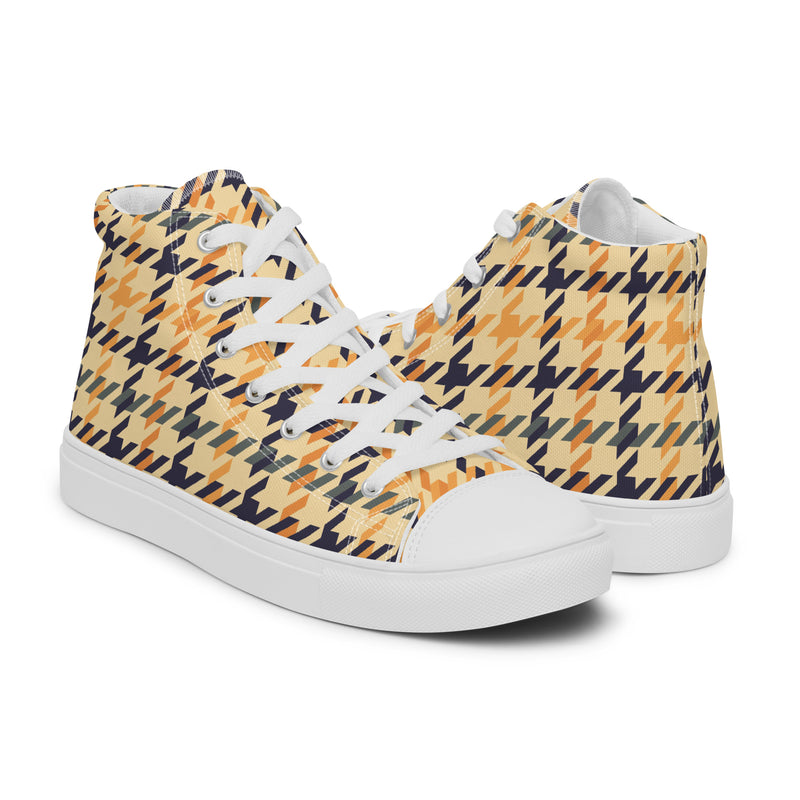 Mustache Gold High Top #164 - Top Down View | HA!LO Canvas Sneakers