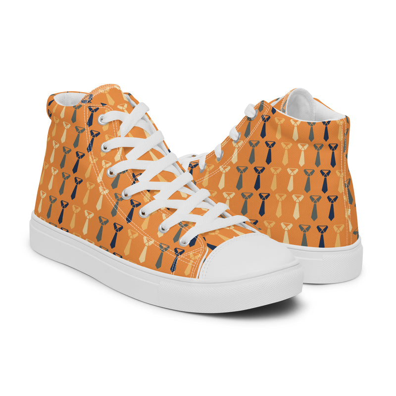 Orange Honeycomb Dad High Top #169 - Top Down View | HA!LO Canvas Sneakers