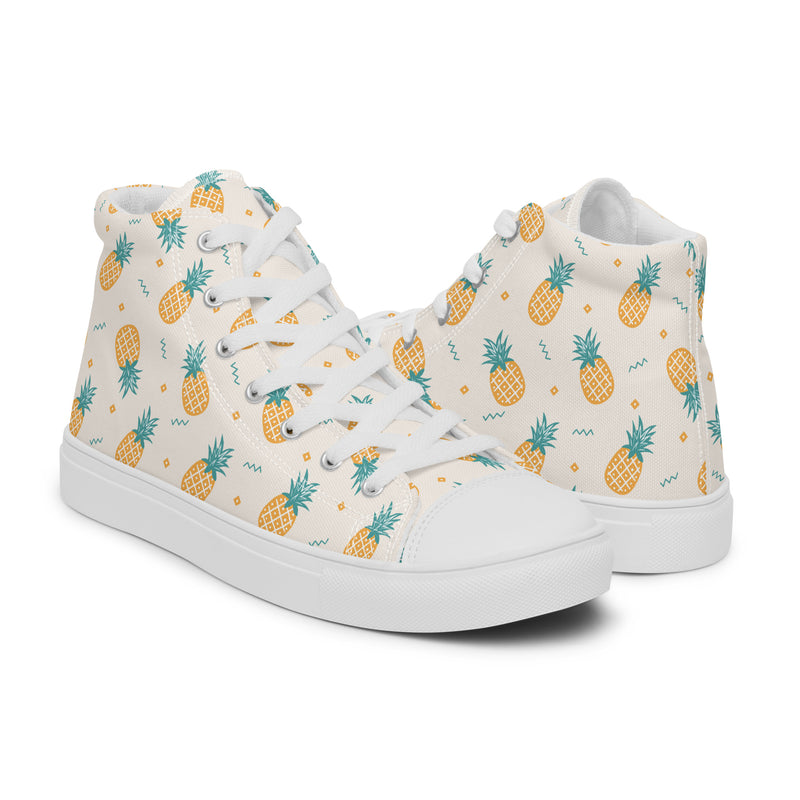 Pineapple Party High Top #184 - Top Down View | HA!LO Canvas Sneakers