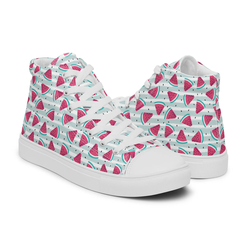 Watermelon Slice High Top #188 - Top Down View | HA!LO Canvas Sneakers