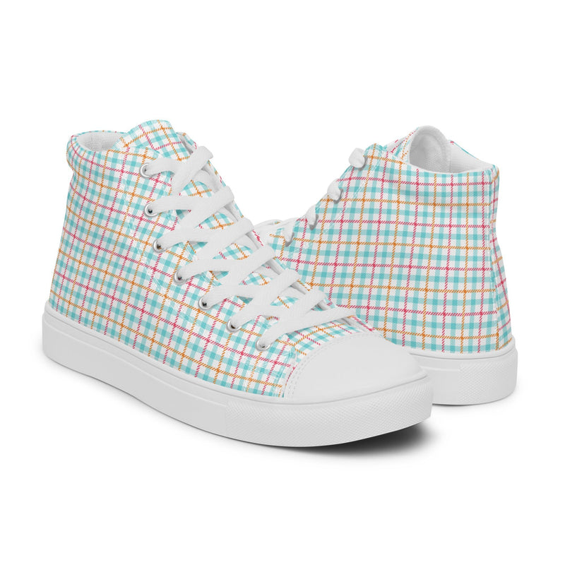 Pastel Check High Top #193 - Lifestyle Shot | HA!LO Canvas Sneakers