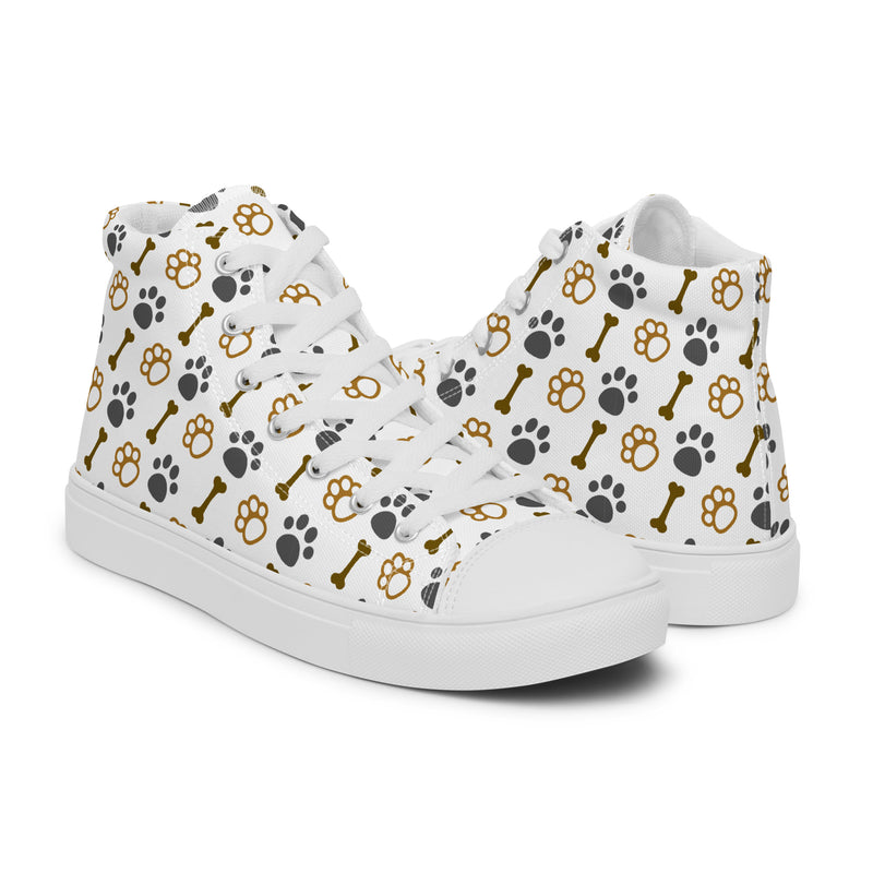 Paw Print Mix High Top #212 - Top Down View | HA!LO Canvas Sneakers