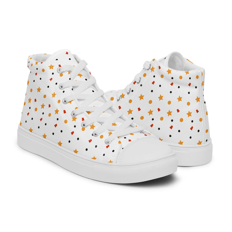 Confetti Dot High Top #219 - Top Down View | HA!LO Canvas Sneakers