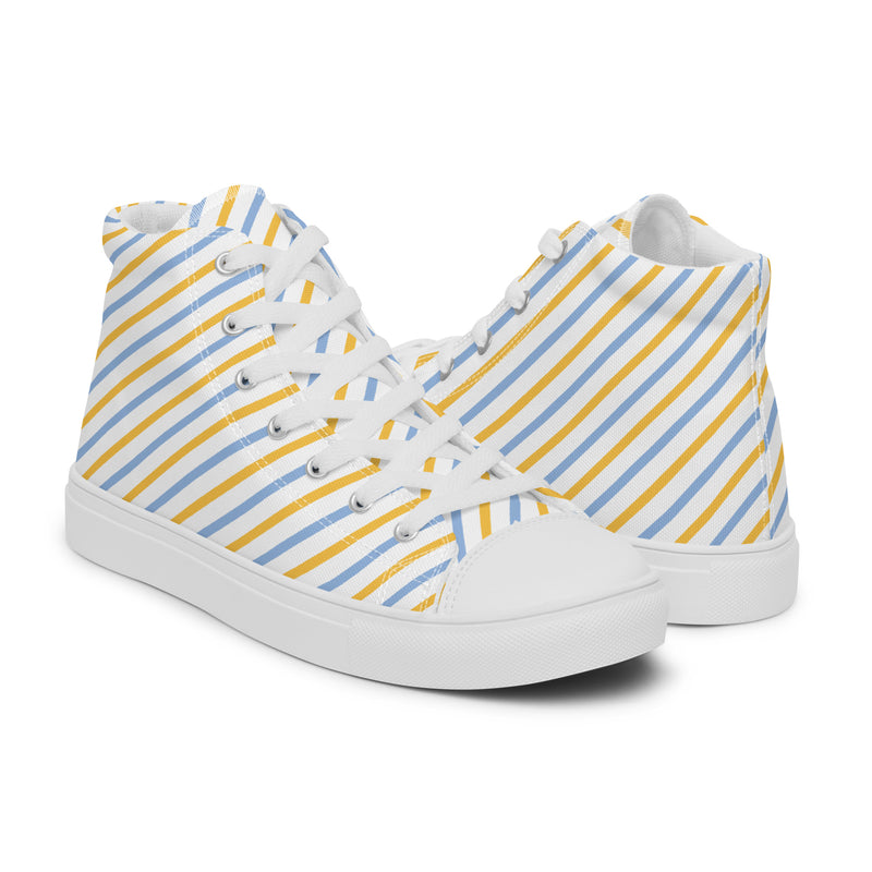 Sunshine Stripe High Top #236 - Top Down View | HA!LO Canvas Sneakers