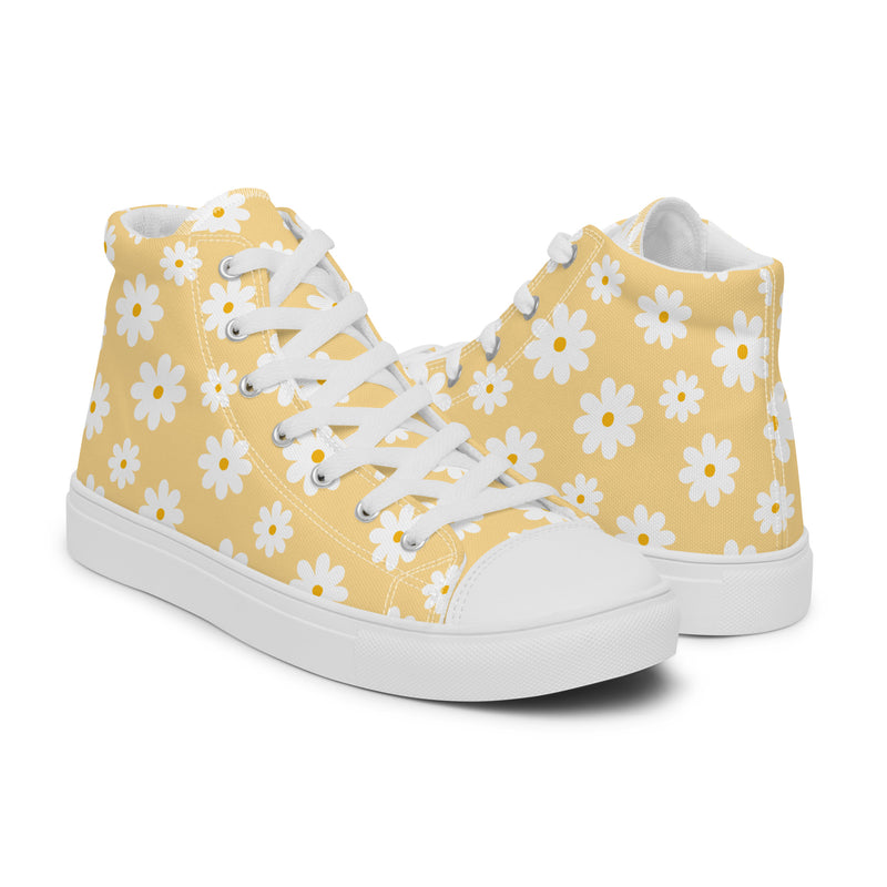 Daisy Gold High Top #240 - Top Down View | HA!LO Canvas Sneakers