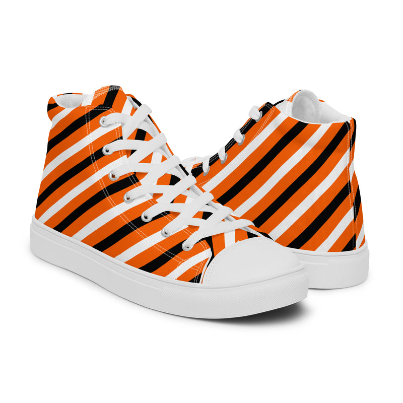 Orange Diagonal High Top #247 - Top Down View | HA!LO Canvas Sneakers