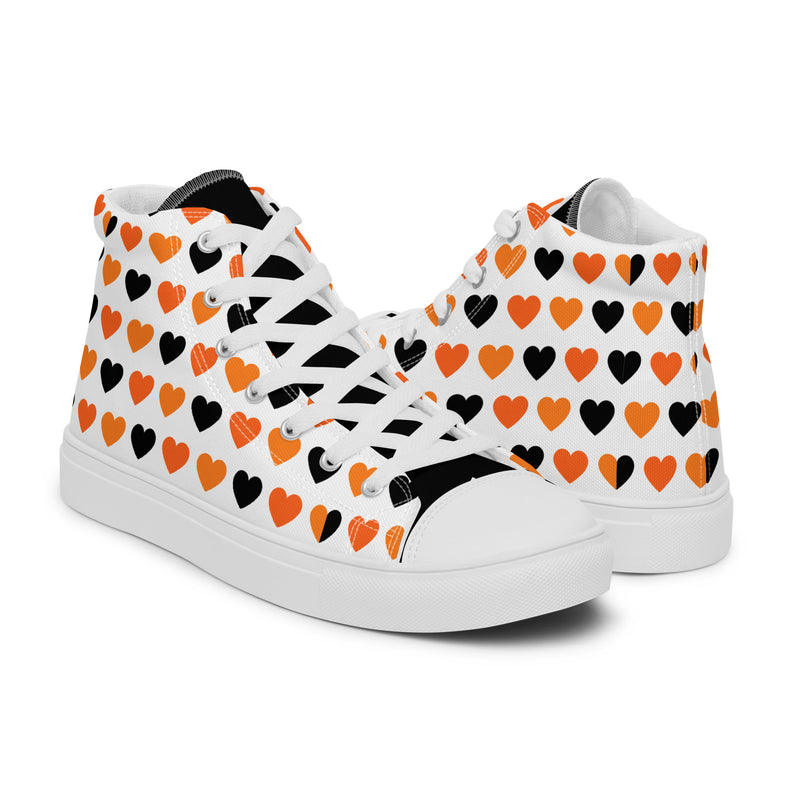 Halloween Hearts High Top #248 - Top Down View | HA!LO Canvas Sneakers