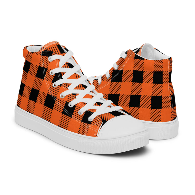 Halloween Plaid High Top #253 - Top Down View | HA!LO Canvas Sneakers